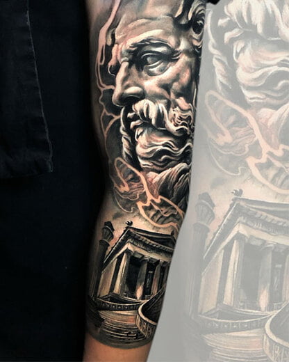 Forearm tattoo by renowned Austin tattoo artist