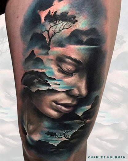 Black and grey tattoo art