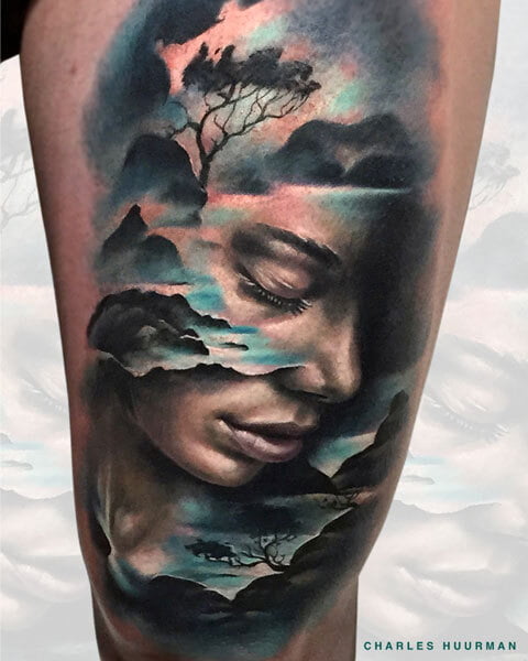 Black and grey tattoo art
